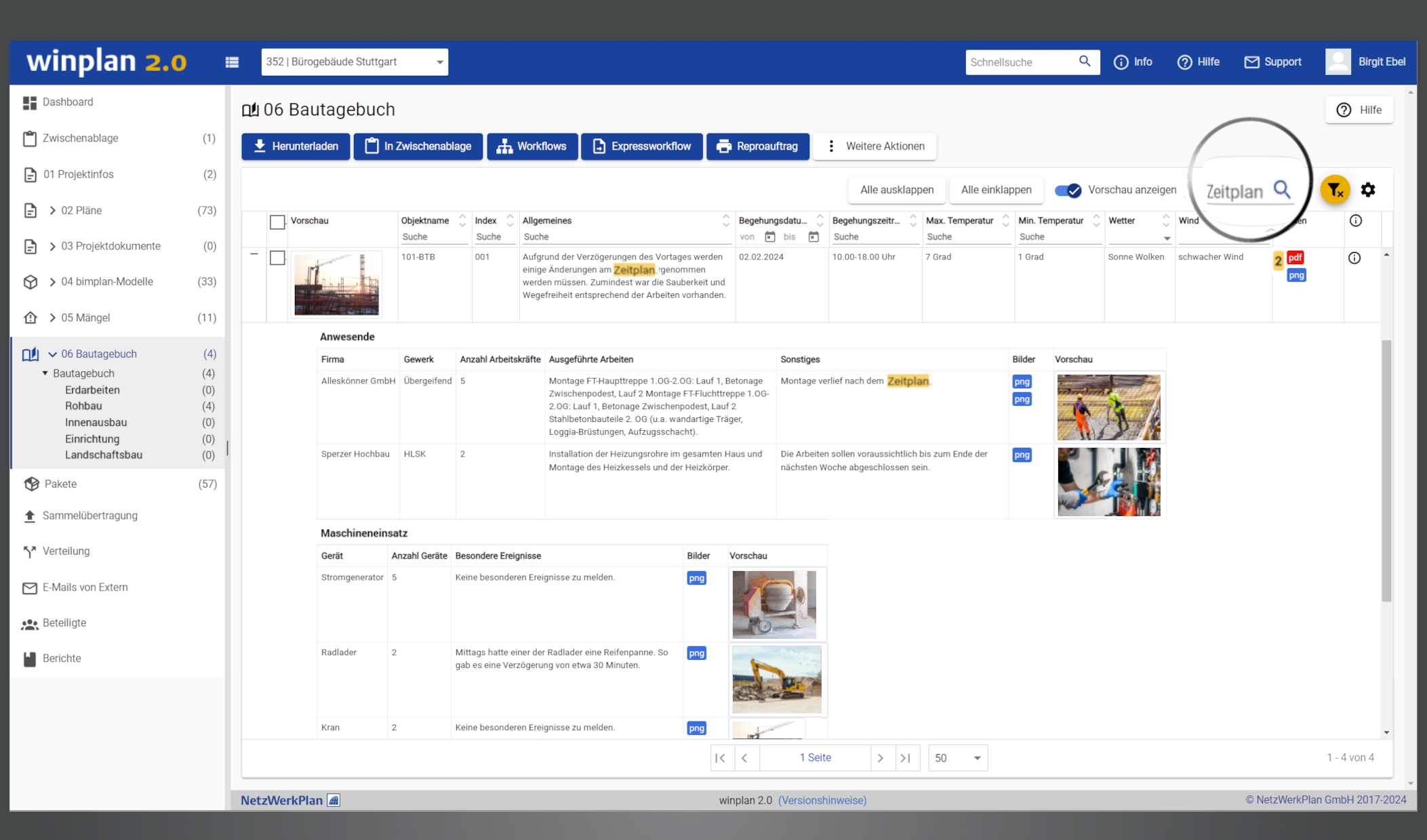 Screenshot Lückenlose Und Strukturierte Dokumentation